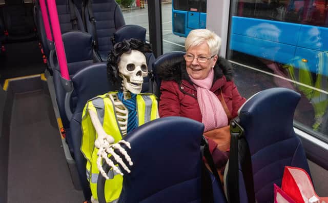 'Maud the Skeleton' getting a tour of Derry.