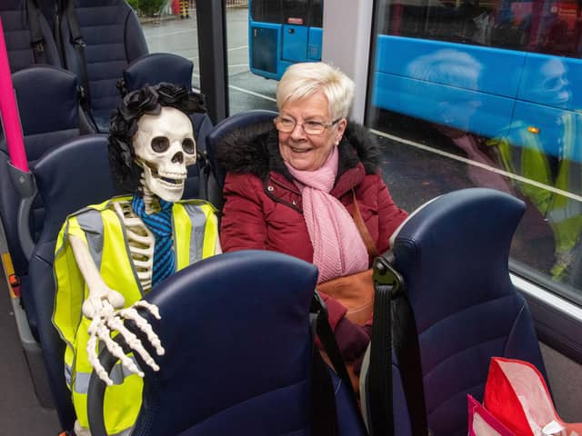 'Maud the Skeleton' getting a tour of Derry.