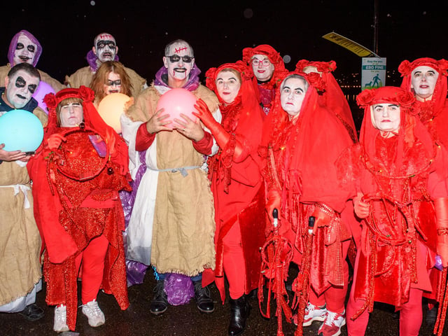 On the Ninth Wave, the parade in Derry which brought the annual Derry City and Strabane District Council Halloween Awakening of the Walled City to a dramatic conclusion followed by a fireworks display over the River Foyle. Picture Martin McKeown. 31.10.22