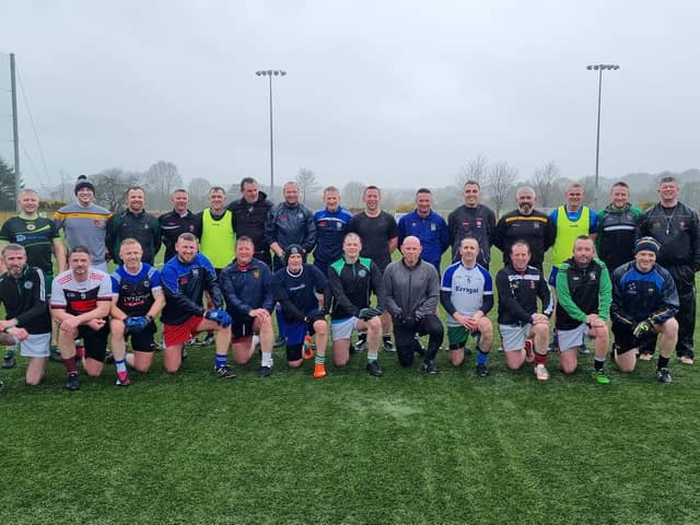 The new Derry Masters panel at a recent training session at Owenbeg. the team start their league campaign this weekend against Donegal.