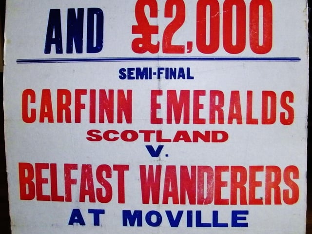 Scottish side Carfinn Emeralds took on Belfast Wanderers in the 1965 Moville Kennedy Cup Final.