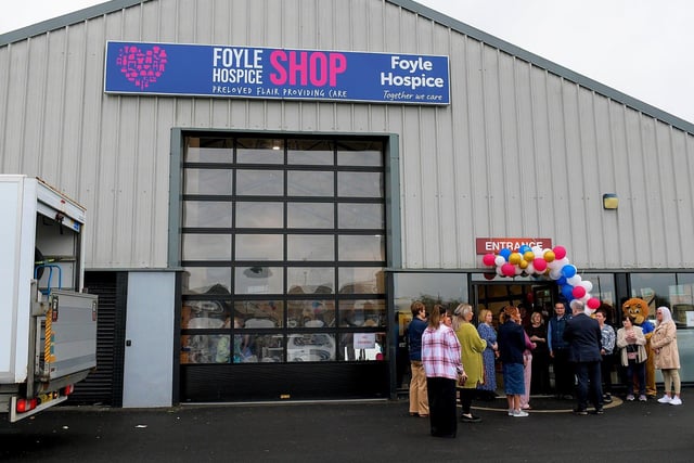 The exterior of the newly opened Foyle Hospice Shop in Pennyburn Industrial Estate. Photo: George Sweeney