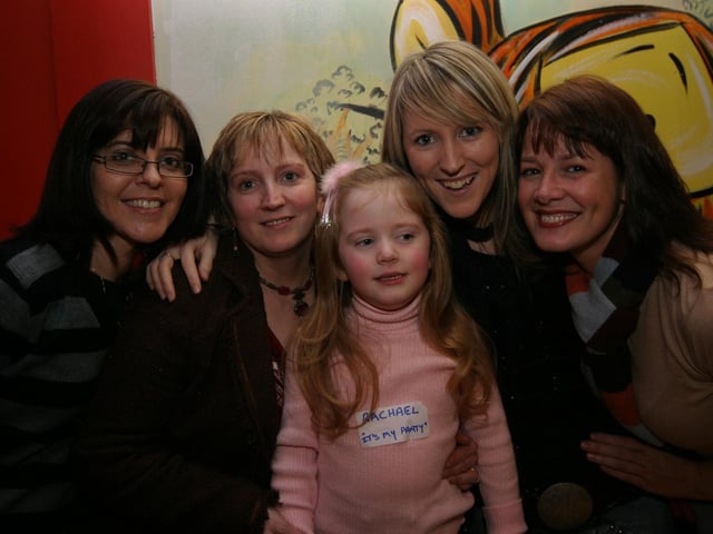 Cair Dunlop, Claire McGilloway, Rachel Sweeney, Nichole Dean, and Jenny McAllister : Parties across Derry in January 2006.