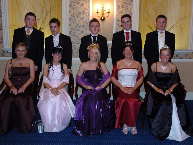 Group pictured at St Mary's College, Formal at the Broomhill Hotel. Included, seated from left, are Erin Doherty, Tanya Cooke, Dara Quinn, Roxanne NIxon. Back from left, are Conal Griffin, Carla Toland, John Doherty, Terry McDermott and Martin McAllister. (1110A04)