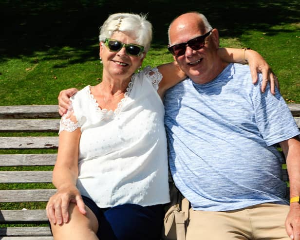 Christine and Martin enjoying the sun in Brooke Park in July. (Photo - Tom Heaney, nwpresspics)