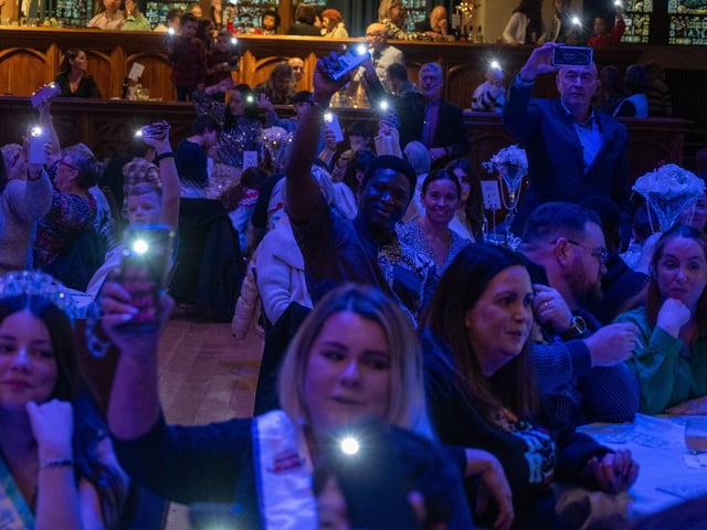 The Mayor Councillor Lilian Seenoi-Barr hosted a Christmas Community event at the Guildhall for people from across the Derry City and Strabane District Council area on Sunday. Picture Martin McKeown. 01.12.24 : Mayor's Community Christmas Party
