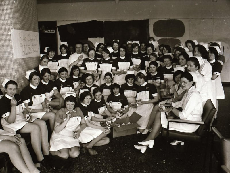Nurses at Altnagelvin Hospital protest over meal prices in the Main Hall.