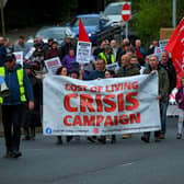 A previous Derry Against Fuel Poverty march and rally sets off along Duke Street. Photo: George Sweeney.  DER2239GS – 112
