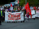 A previous Derry Against Fuel Poverty march and rally sets off along Duke Street. Photo: George Sweeney.  DER2239GS – 112