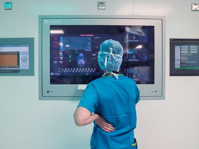A surgery review monitor in Beaumont.