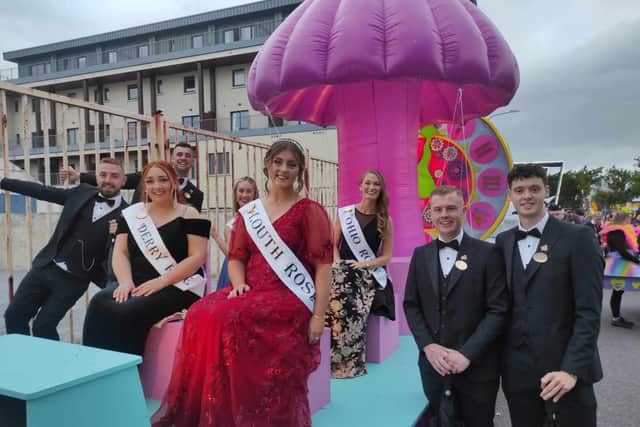 Aine with other Roses and escorts at the St Patrick's Day celebrations in New York.