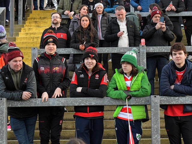 Fans in Celtic Park on Saturday for Derry’s game against Dublin. Photo: George Sweeney