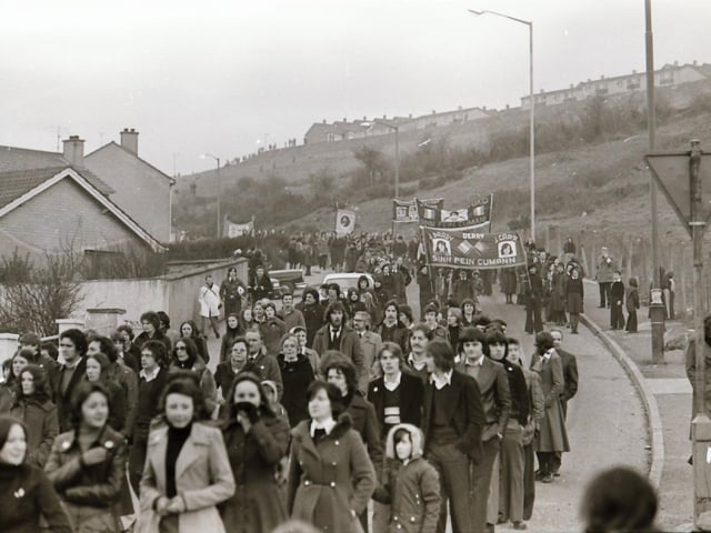 Bloody Sunday commemorative ceremonies and march back in January 1976.