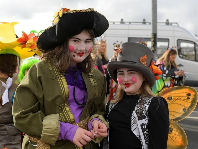 Colourful costumes at the St Patrick’s Day parade. Photo: George Sweeney