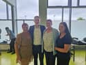 Jason Barr pictured recently with relatives following his re-election to represent the Sperrin ward.