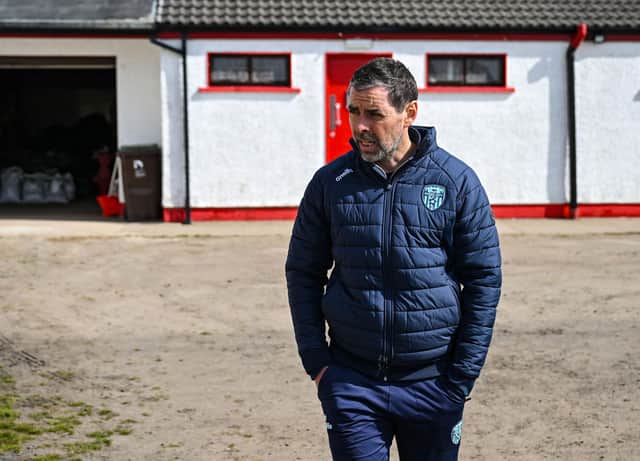 Manager Tiernan Lynch arrives for a Derry City training session at Find Insurance Celtic Park in Derry. Photo by Stephen McCarthy/Sportsfile