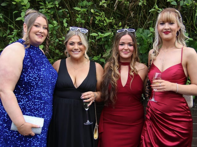 Chelsea Rosier, Grace Morrow, Rhianna Napier and Ella Stewart pictured at The Nurses Ball, Class of 2026 held in The Everglades Hotel. (Photo - Deirdre Heaney, nwpresspics)
