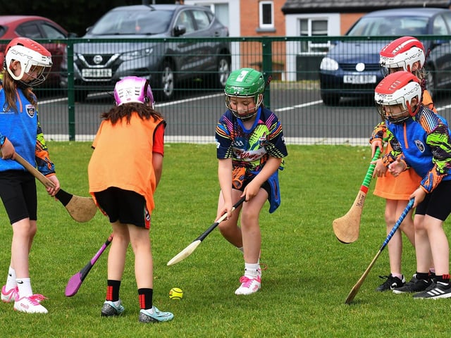 Children enjoy the activities at Doire Trasna Kellogs Cúl Camp. Photo: George Sweeney
