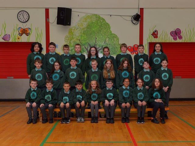 Mrs Lafferty’s P7 leavers class at Oakgrove Integrated Primary School. Photo: George Sweeney. DER2320GS – 64