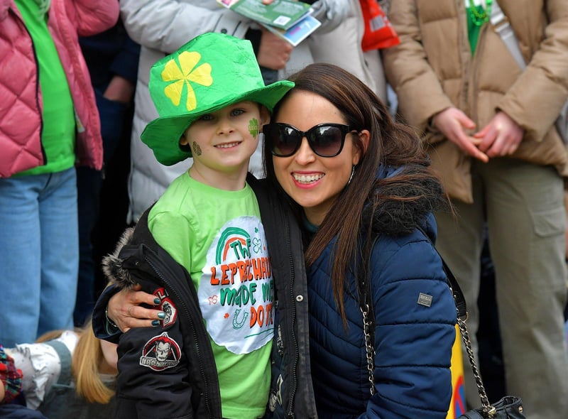 Revellers at the St Patrick’s Day parade, in Derry, on Friday afternoon. Photo: George Sweeney. DER2311GS – 80
