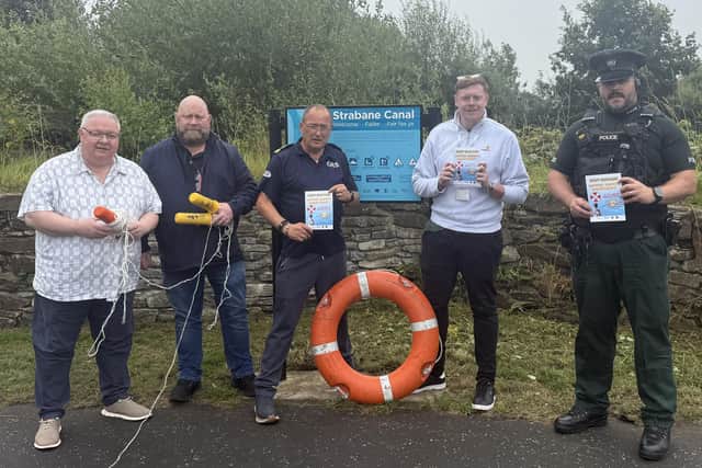 Pictured from left are Darren Guy, Chair of Derry and Strabane PCSP; Peter Evans, Lead Community Safety Warden; Ivan Barr, Western District Commander, Community Rescue Service;  Adam Donnell, PCSP Coordinator; and Constable Stafford, Strabane Neighbourhood Policing Team.