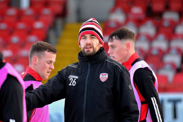 Derry City's new goalkeeper Tadhg Ryan pictured during training at the Brandywell yesterday afternoon. Picture by George Sweeney. DER2304GS -03