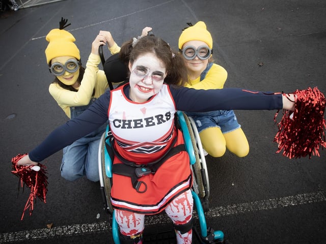 Amelie and her two helpers Darragh and Nyla pictured in full costume. : .