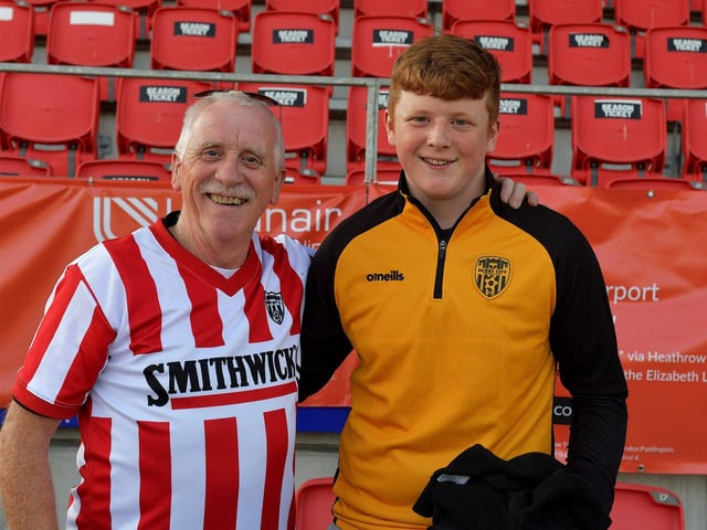 Fans in the Ryan McBride Brandywell Stadium for the Derry City versus Bohemian game on Friday evening. Photo: George Sweeney. DER2322GS – 117