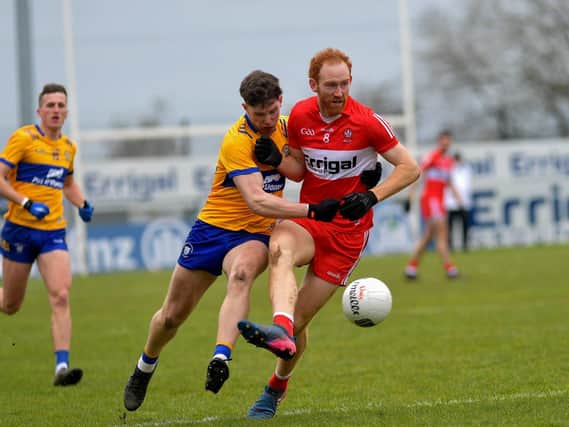 Ciaran Meenagh confirmed Conor Glass was withdrawn against Clare as a precautionary measure. Photo: George Sweeney. DER2310GS – 05