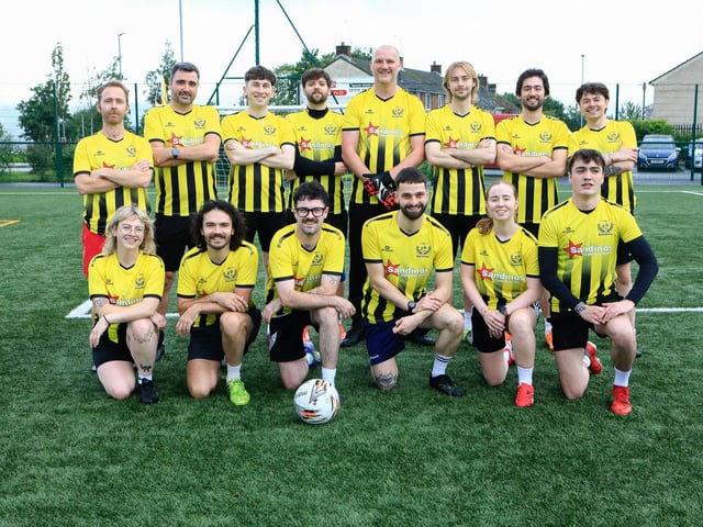Sandino’s team at the Foyle Pride Football v Homophobia held in the Waterside Shared Village. (Photo - Tom Heaney, nwpresspics)