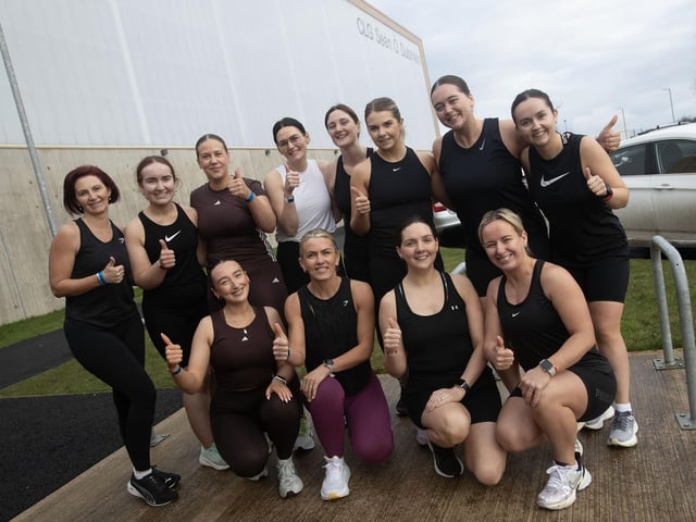 U-Turn Fitness Club and friends pictured before starting Sunday's Tri-Rox Event. (Photos: Jim McCafferty Photography)