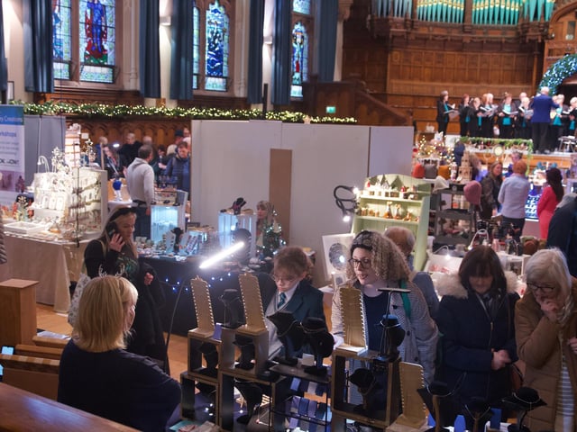 Shoppers enjoying the Christmas Guildhall Craft Fair at the weekend.