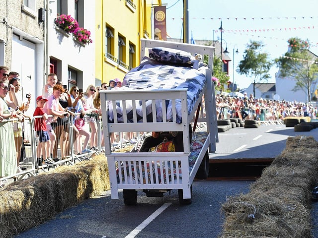 There were spills and thrills during the Carndonagh Festival Soapbox Derby held on the town centre on Saturday afternoon. Photo: George Sweeney
