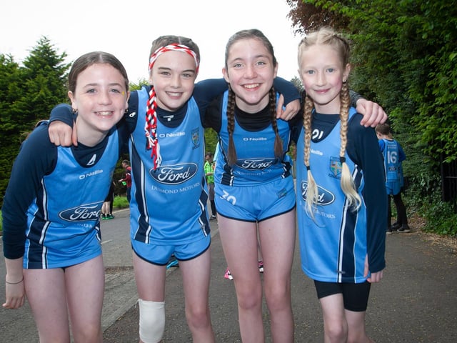 Some of the young runners from the cross country team pictured before Friday’s Run Challenge.