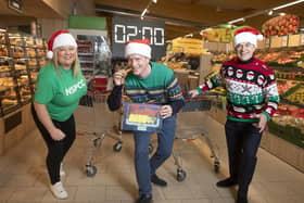 Frank Mitchell launches Lidl Northern Ireland’s annual Christmas Trolley Dash in aid of NSPCC. (Phil Smyth)