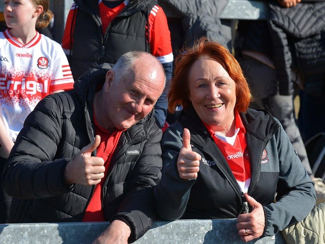 Fans in Celtic Park for Derry’s encounter with Donegal. Photo: George Sweeney
