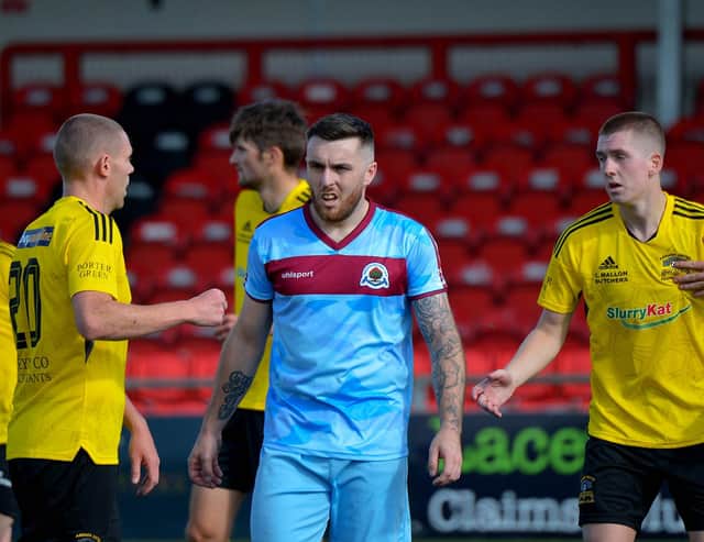 Striker Cathair Friel is an injury doubt for tomorrow night’s game against Ballyclare Comrades, after picking up an ankle injury at Dergview last weekend.