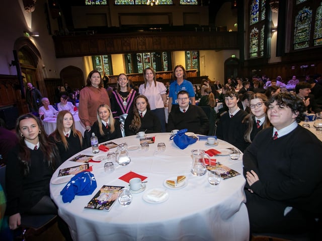 Students from St. Brigid's College, Carnhill who participated in Wednesday's conference. (Photos: Jim McCafferty Photography) : .