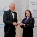 Professor Michael Doherty receives the Veterinary Ireland Distinguished Service Medal from Veterinary Ireland President Jane Pigott.