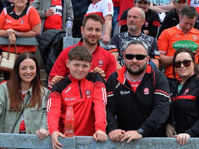Fans in Celtic Park for the Derry v Armagh game. Photo: George Sweeney