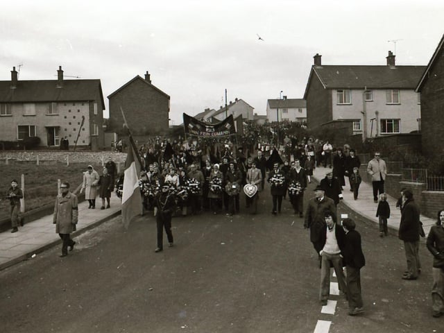Bloody Sunday commemorative ceremonies and march back in January 1976.