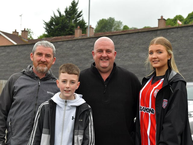 Fans in the Brandywell for Derry City’s game against UCD on Friday evening last. Photo: George Sweeney. DER2320GS – 113