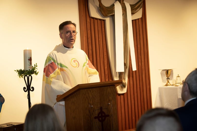Fr. Shaun Doherty celebrating the Annual Year 14 Leavers Mass at St. Joseph's Boys School on Thursday last. (Photos: Jim McCafferty Photography)