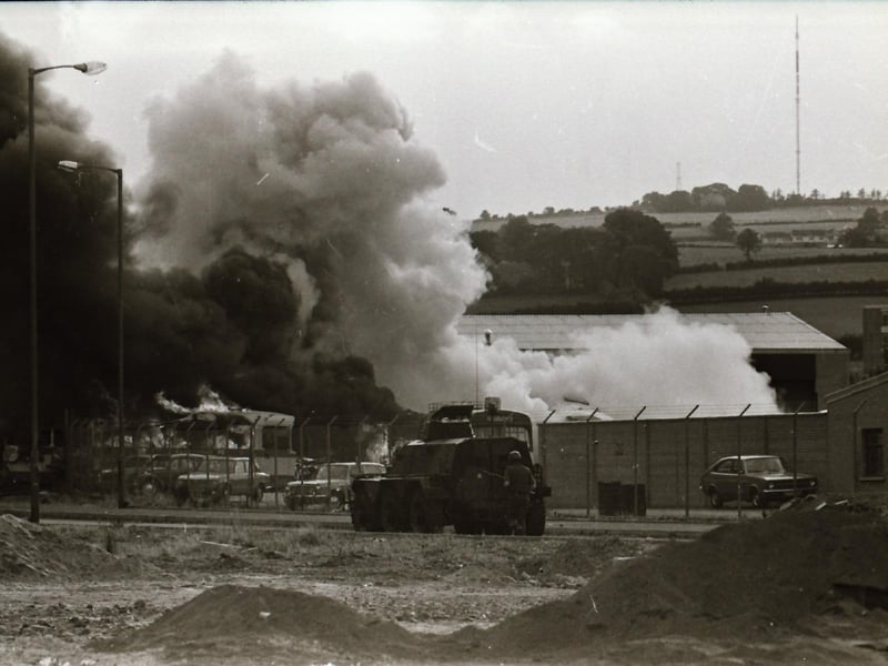 A bomb detonates at the bus depot in Derry.