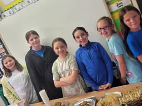 Bunscoil Cholmcille pupils Lily, Emily, Amelia, Cobhlaith, Freya and Kyra, who set up a lemonade stall at the school fun day to raise funds for the Children’s Ward.