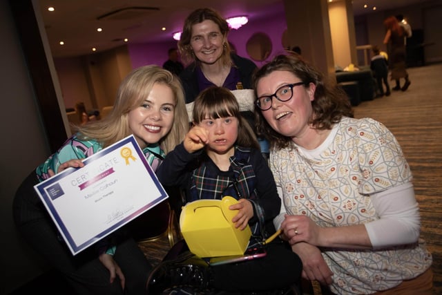 Maisie delighted to receice her award from Derry Girls star Saoirse Monica Jackson.