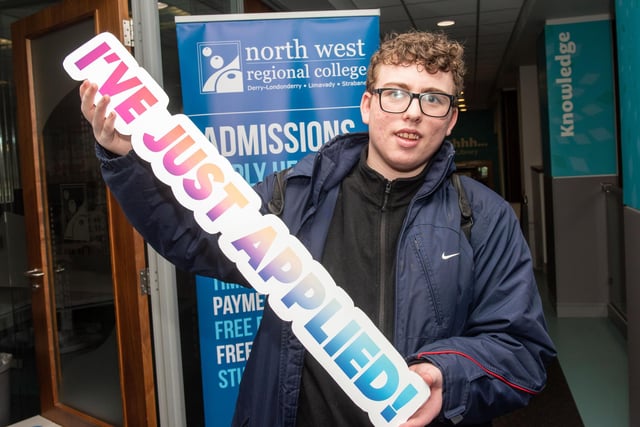 Paul Swann from Drumahoe applies for a business course after attending NWRC's Open Day at Strand Road campus.
