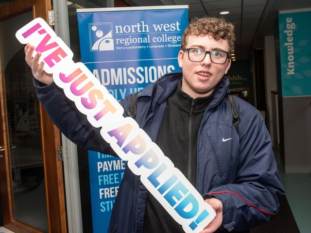 Paul Swann from Drumahoe applies for a business course after attending NWRC's Open Day at Strand Road campus.