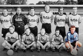 McCay Legal managing director Gareth McCay  bottom right in colour, pictured during his Institute playing days.