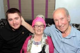 Cian, pictured with his grandparents Marie and John McConnell.